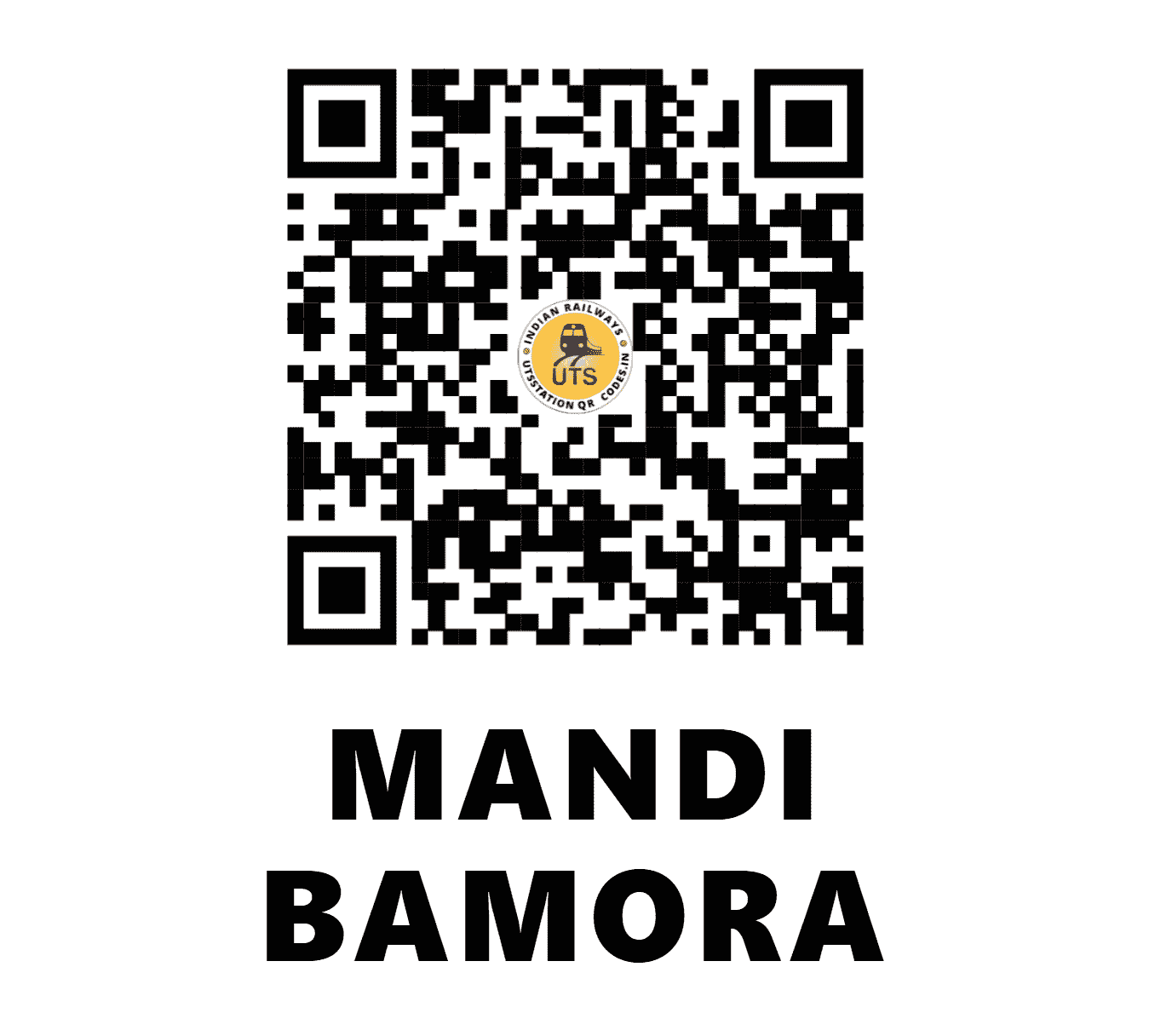 UTS QR Code for MANDI BAMORA - MABA - WC (MADHYA PRADESH)